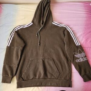 Green w/ white Adidas Sweatshirt/Hoodie Size Medium